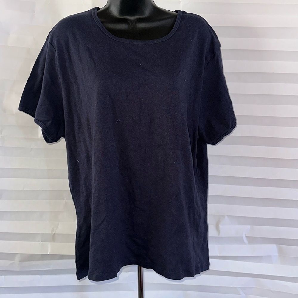 Silver for Her Women's Dark Blue Short Sleeve Blouse Size 3XL